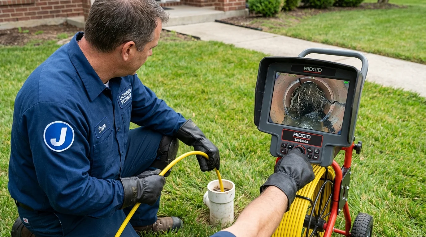 Sewer camera inspection being performed by Johns Plumbing LLC in Whitmire